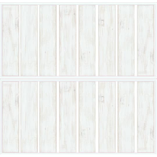 RoomMates White & Light Blue Shiplap Wood Plank Peel & Stick Giant Wall Decals